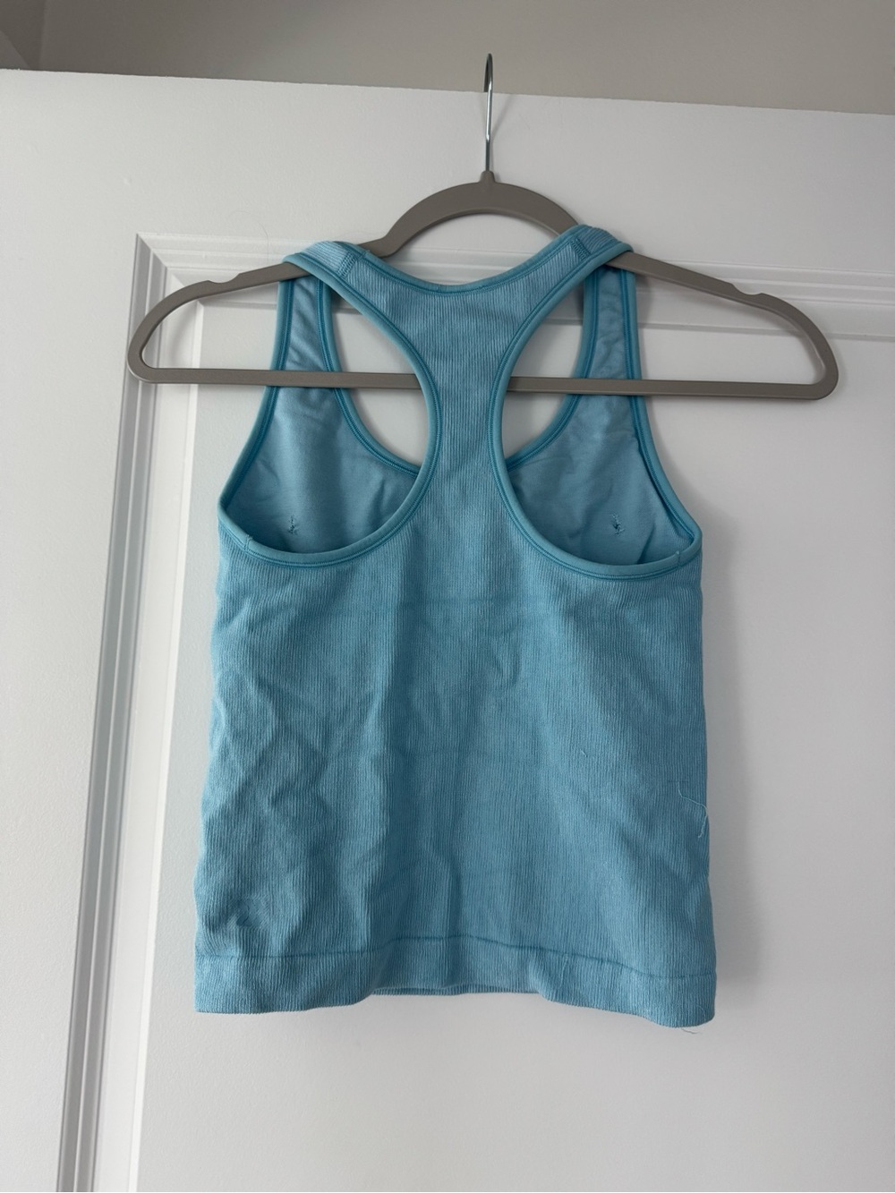 all in motion Light Blue Ribbed Racerback Tank - Picture 3 of 4